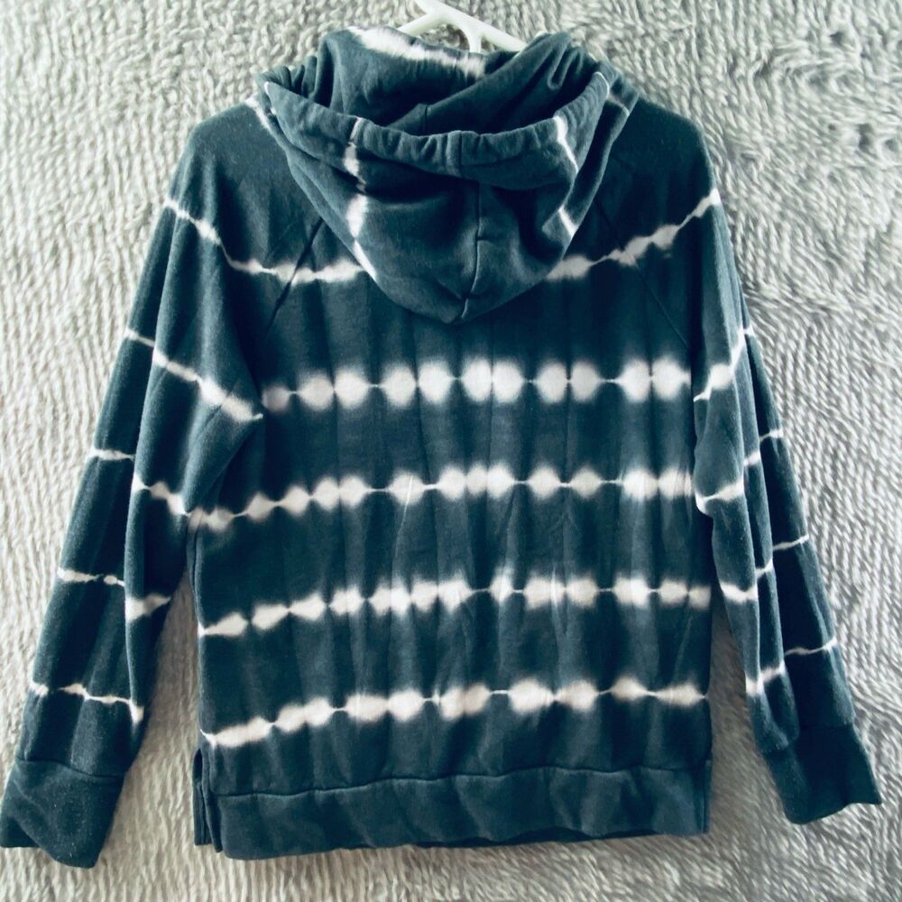 Green Tea Women's Pullover Hoodie Long Sleeve M/M Black/White - Picture 2 of 9